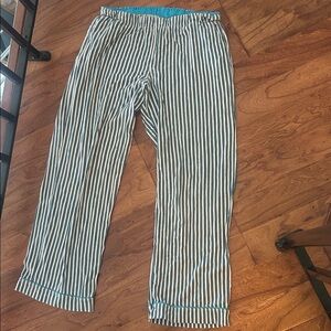 DKNY Blue Green Striped Sleep Pants Size Medium